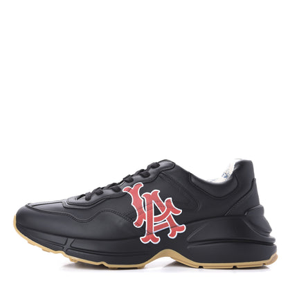 Gucci X MLB Calfskin LA Dodgers Mens Rhyton Sneakers 9.5 Black 1 of 11