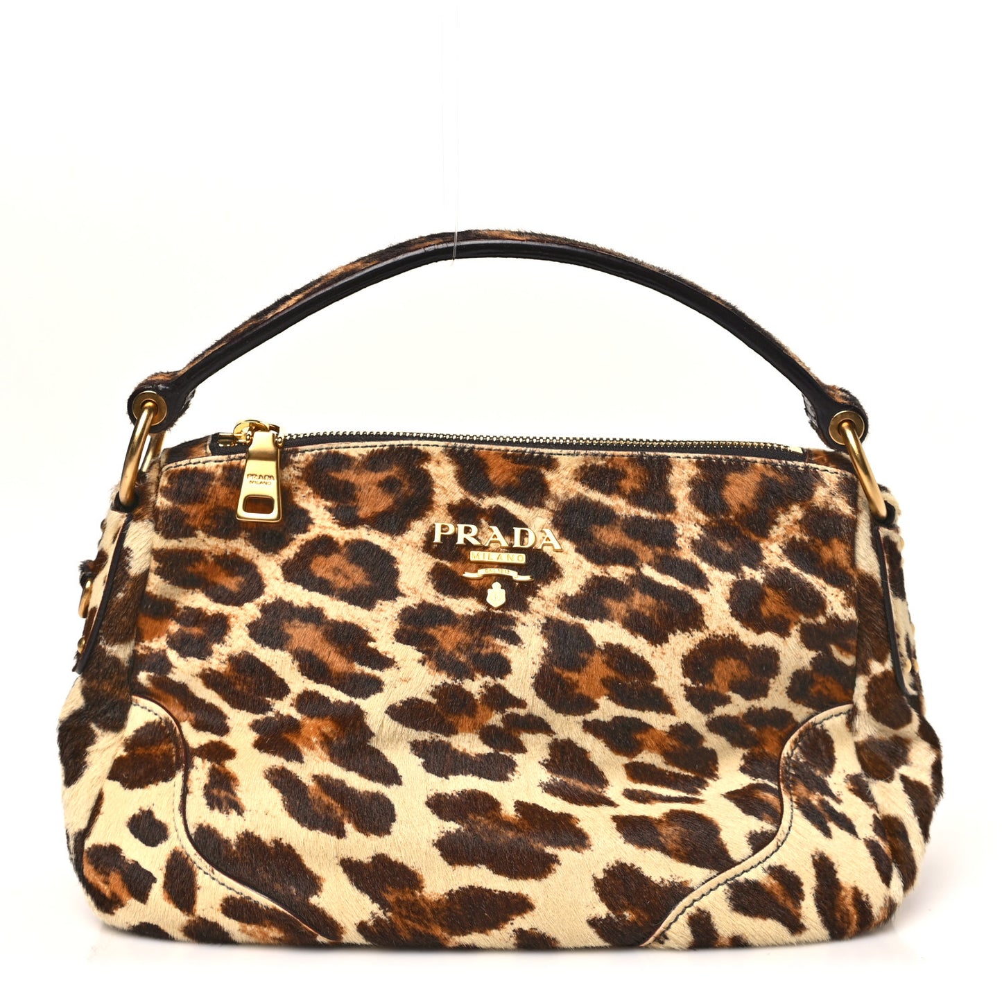 Calf Hair Leopard Print Bag Avorio