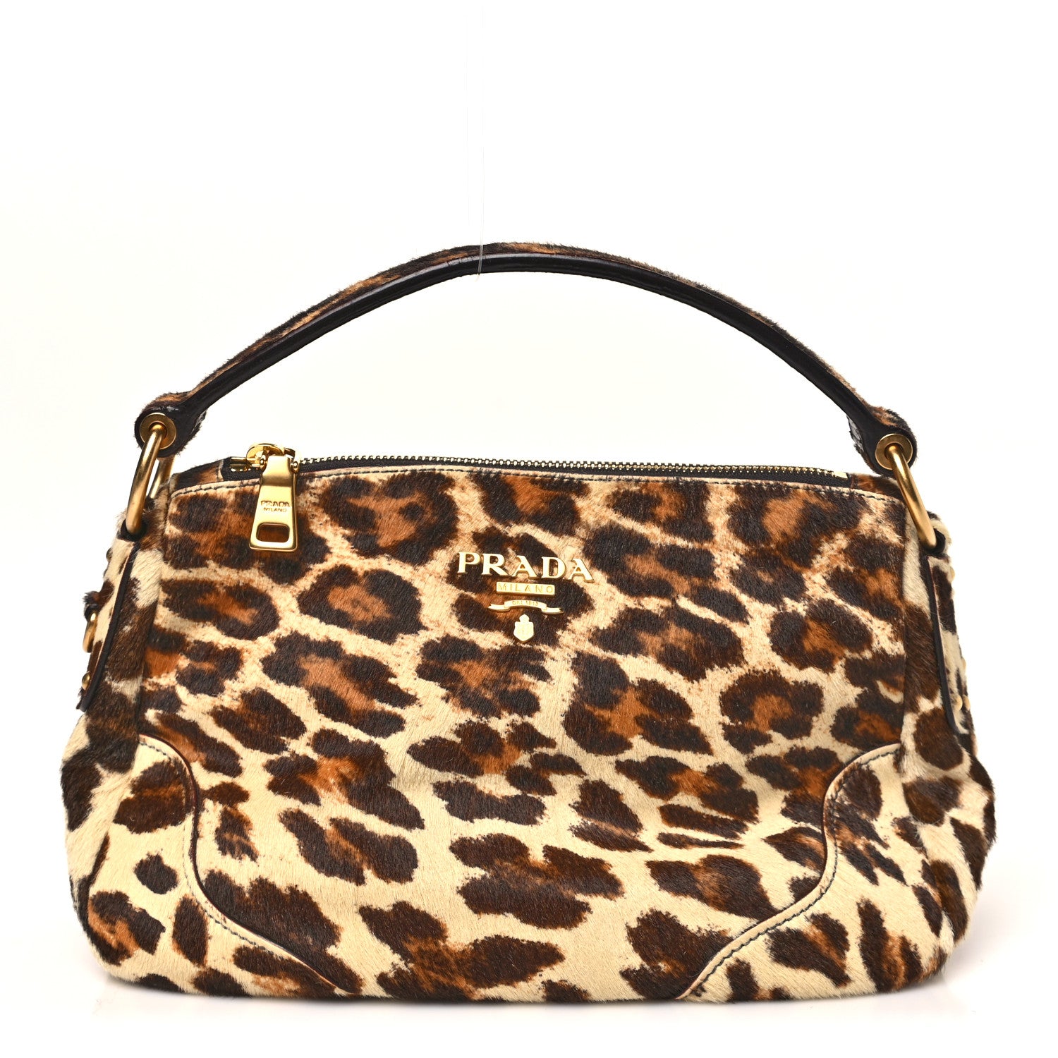 Prada Calf Hair Leopard Print Bag Avorio 1 of 9