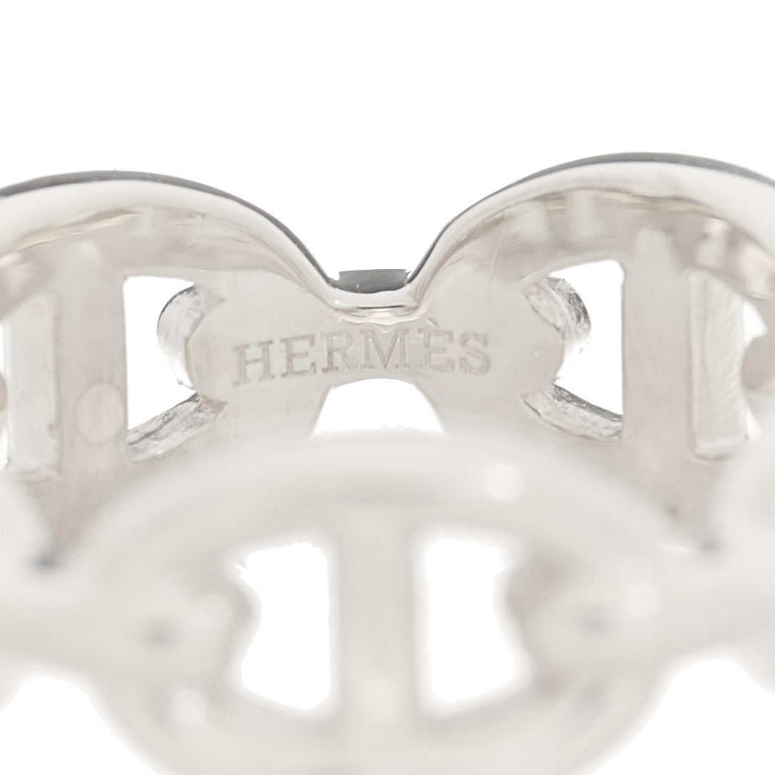 Hermes Sterling Silver PM Chaine d'Ancre Enchainee Band Ring 55 7.25 4 of 6