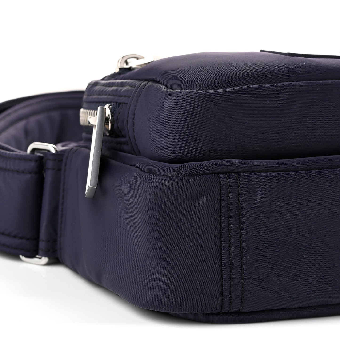 Nylon Warner Camera Crossbody Bag Navy