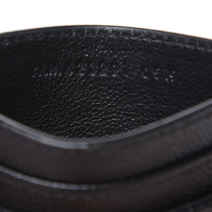 Saint Laurent Grain De Poudre Matelasse Chevron Monogram Credit Card Case Black 7 of 8
