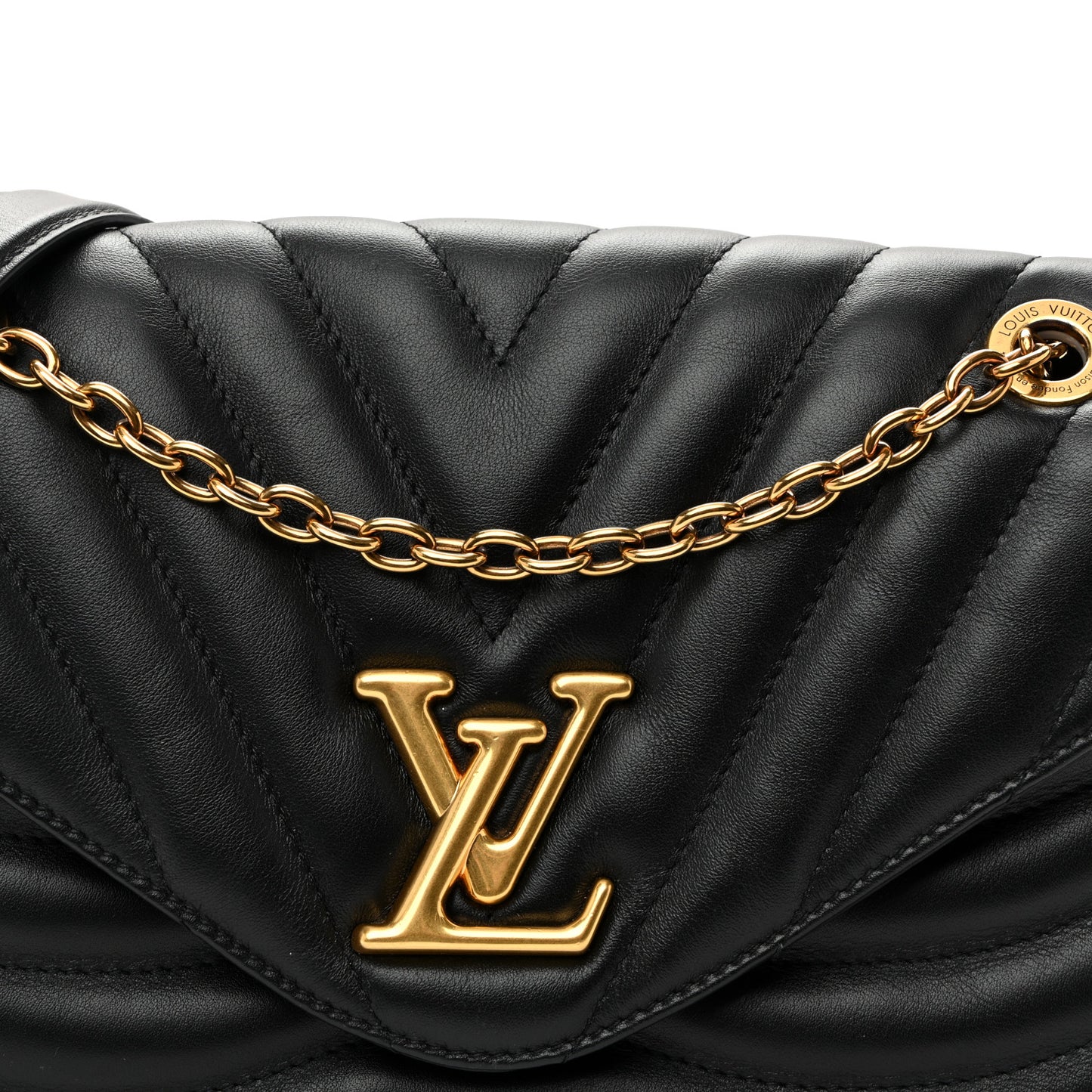 Calfskin LV New Wave Chain Bag GM Black