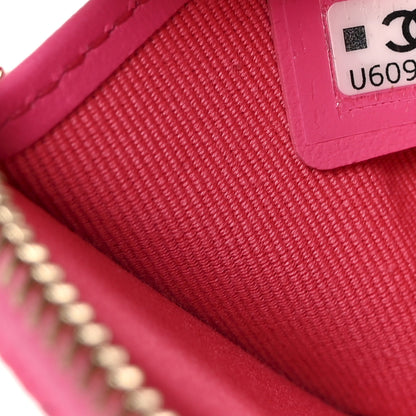 Chanel Caviar Quilted Zipped Key Holder Case Pink 7 of 7
