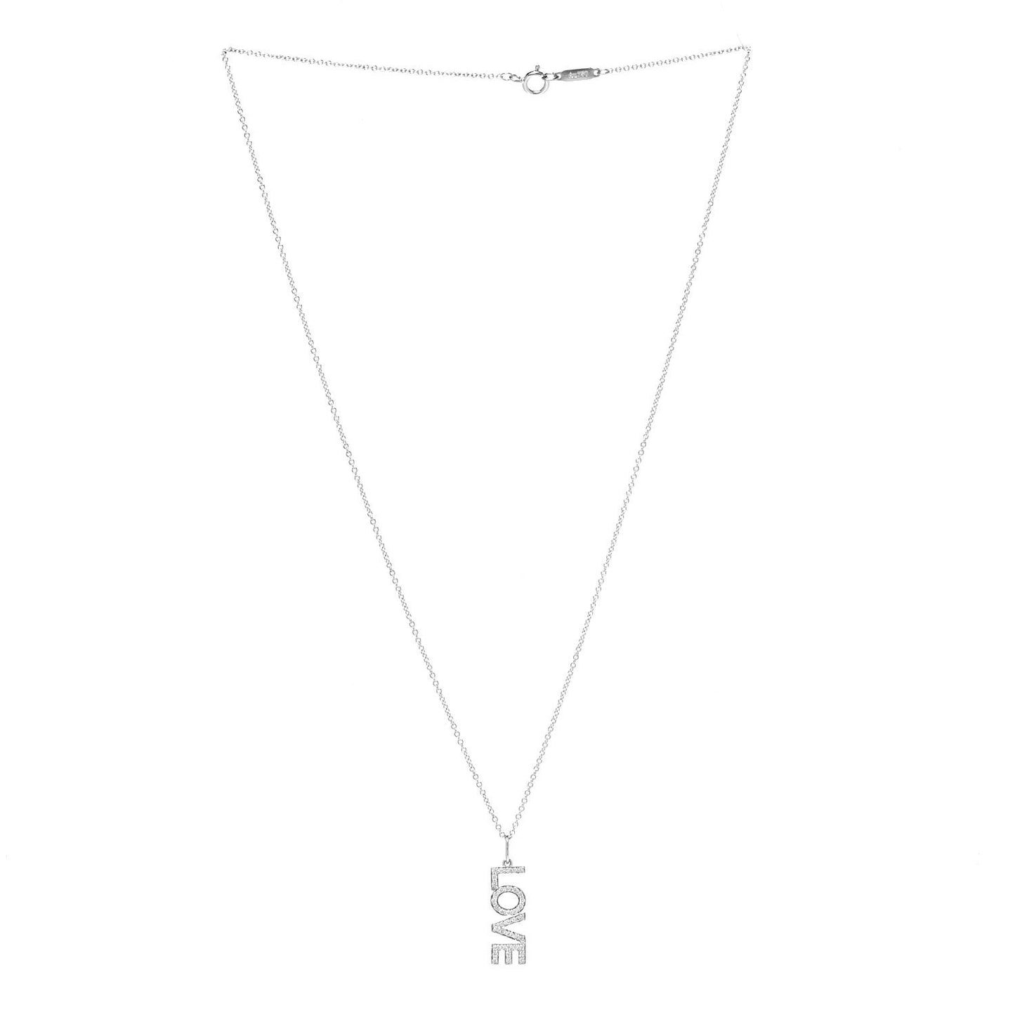 Platinum 18K White Gold Diamond Love Pendant Necklace