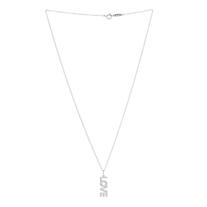 Tiffany Platinum 18K White Gold Diamond Love Pendant Necklace 3 of 6