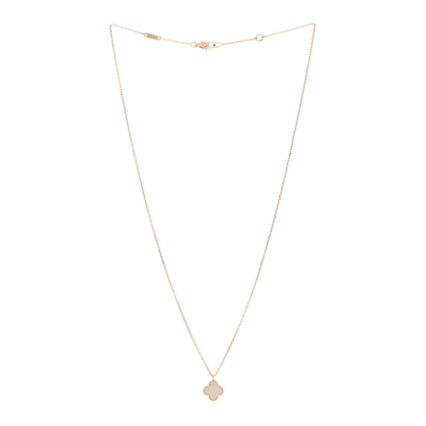 18K Yellow Gold Mother of Pearl Sweet Alhambra Pendant Necklace