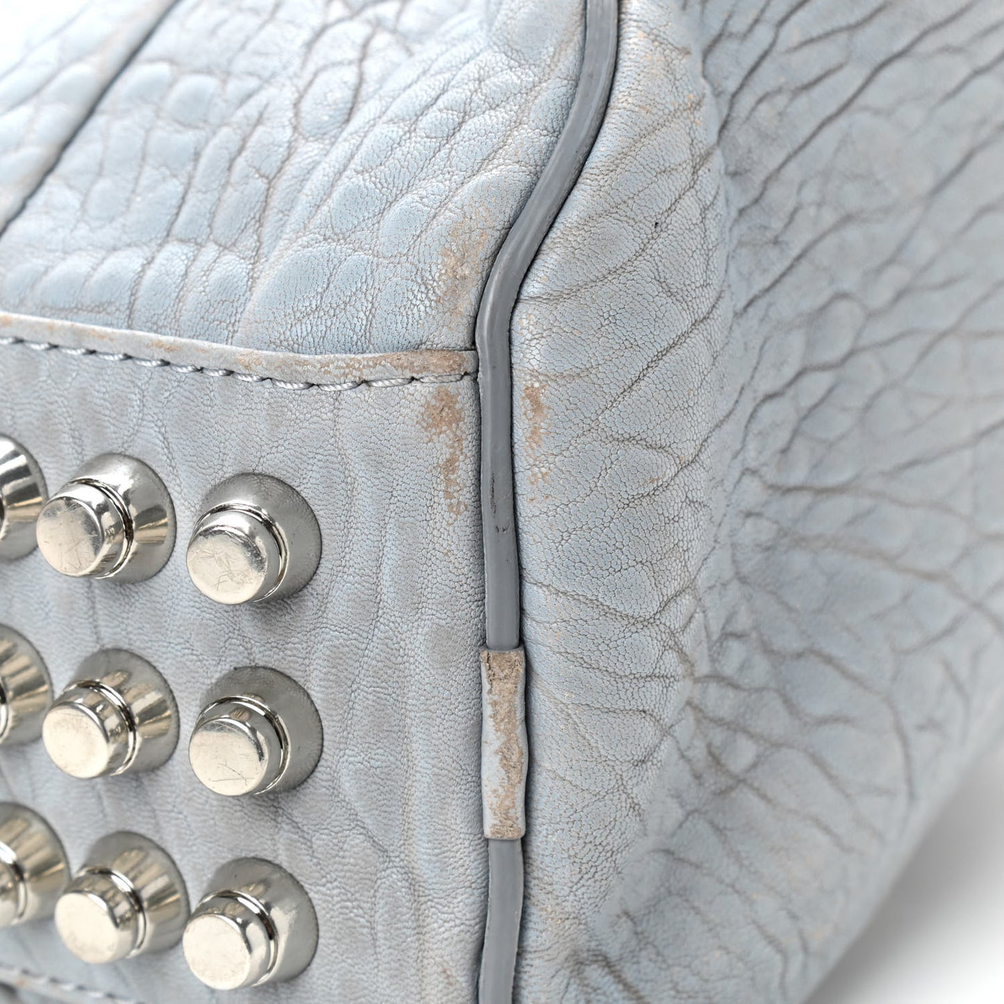 Pebbled Lambskin Mini Rockie Carbon Rodhium Hardware