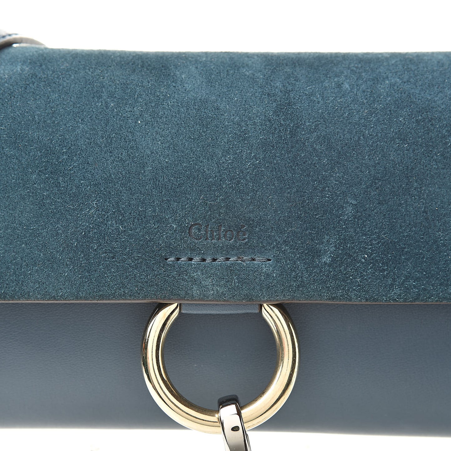 Suede Calfskin Mini Faye Shoulder Bag Majolica Blue