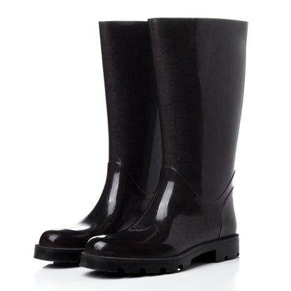 Gucci Rubber Monogram Rain Boots 37 Black 3 of 8