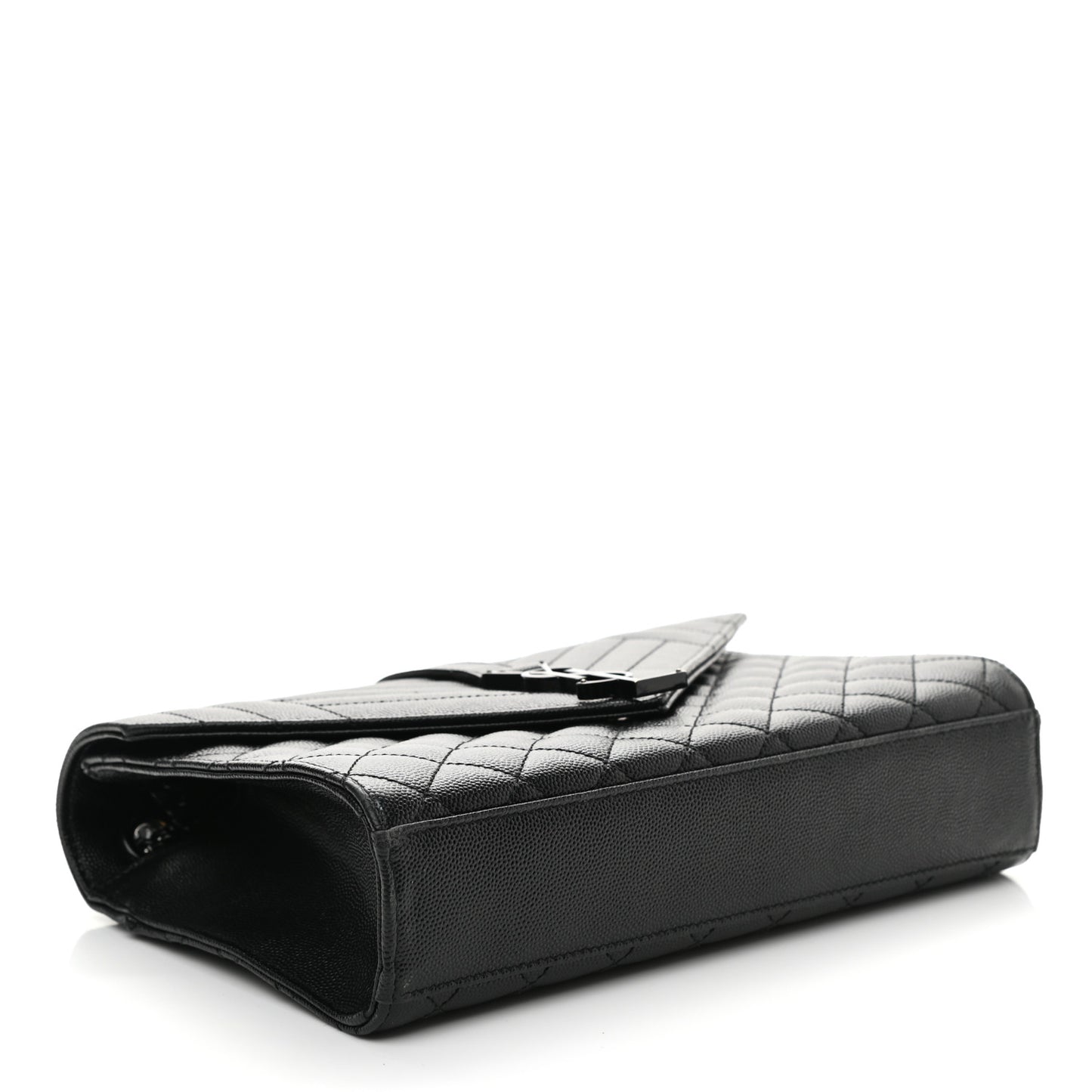 Grain De Poudre Textured Mixed Matelasse Triquilt Medium Monogram Satchel Black