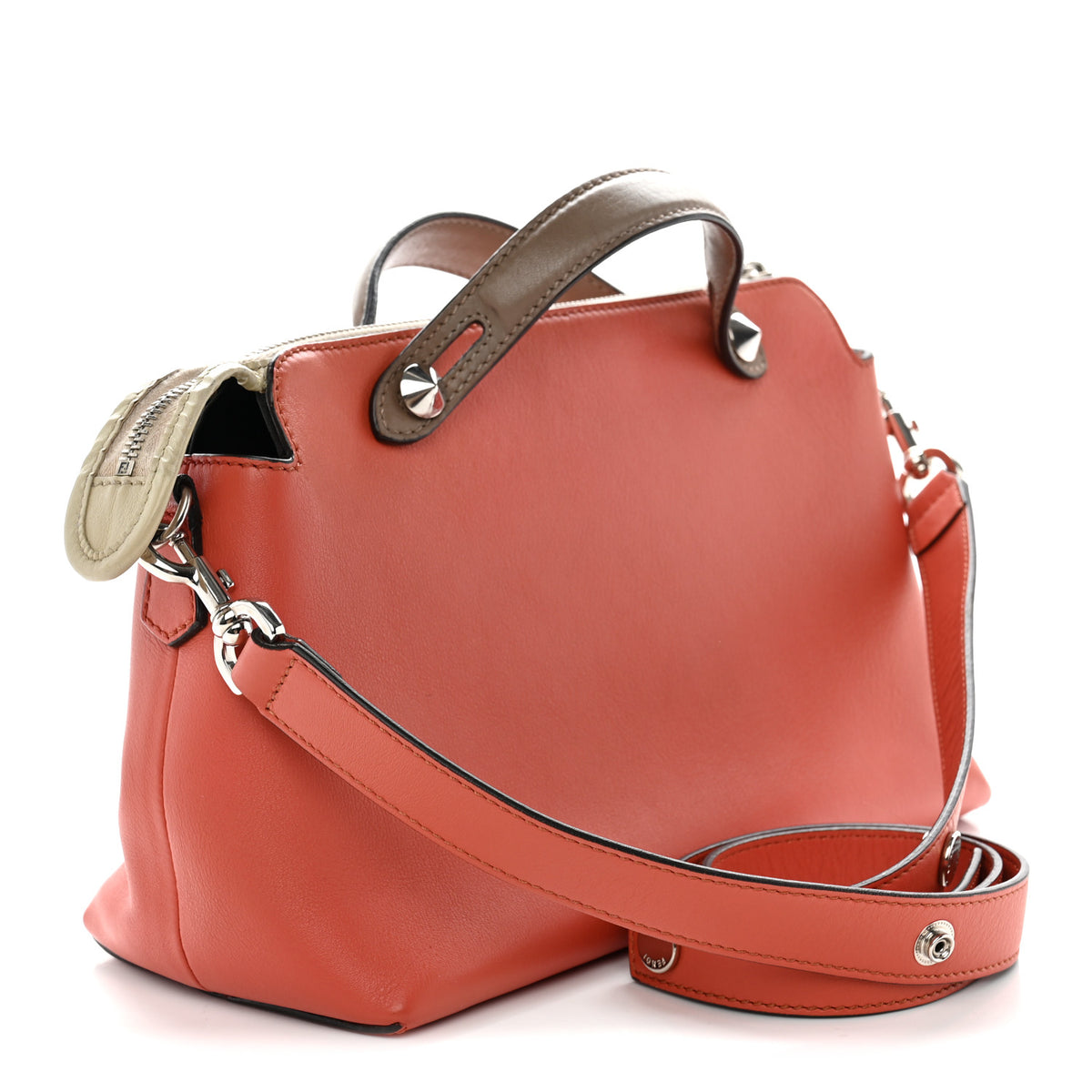 Fendi Vitello Dolce 4 Color Medium By The Way Boston Bag Pimento Black Multicolor 3 of 13