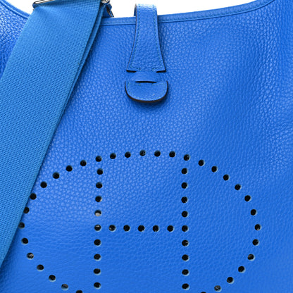 Hermes Taurillon Clemence Evelyne III PM Bleu Hydra 5 of 10
