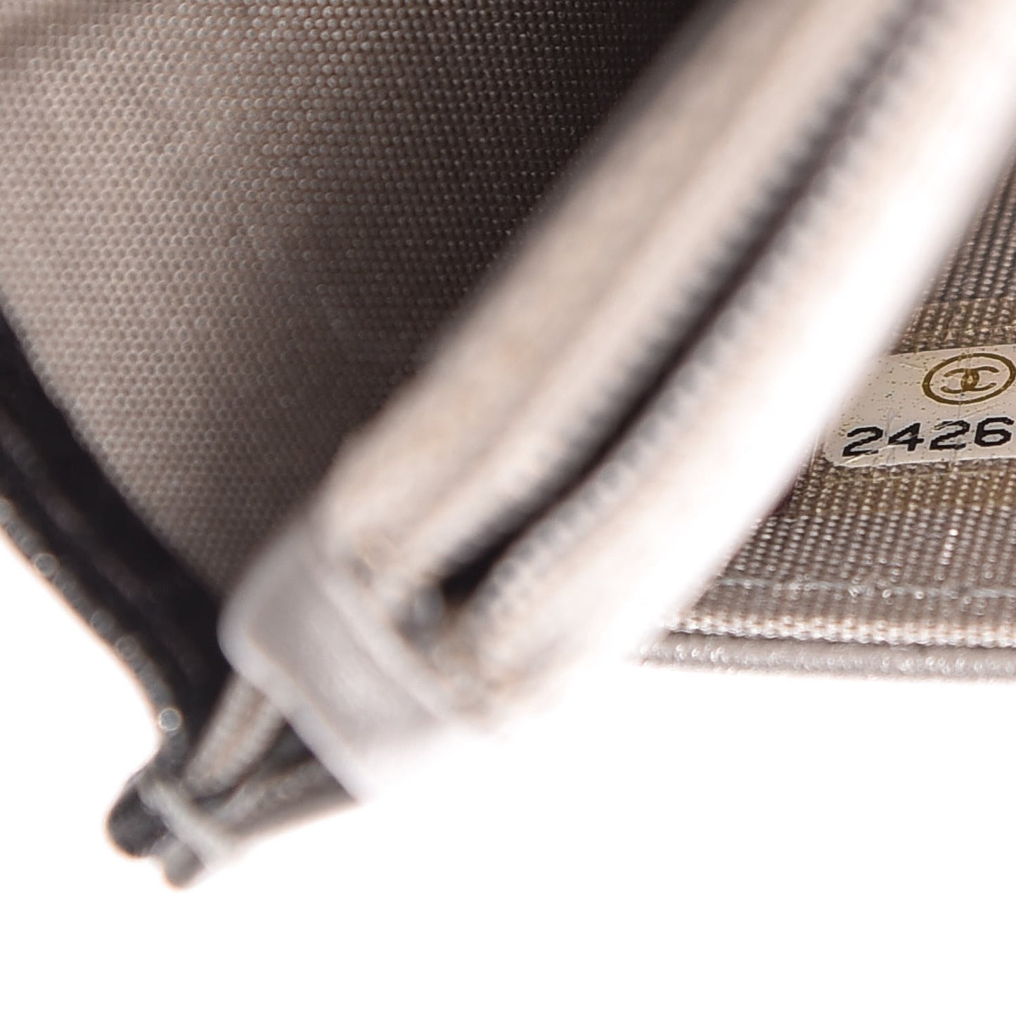 Cracked Metallic Calfskin Quilted Boy Wallet On Chain WOC Dark Silver
