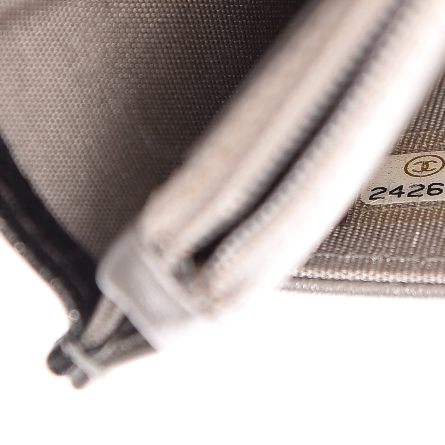 Chanel Cracked Metallic Calfskin Quilted Boy Wallet On Chain WOC Dark Silver 8 of 19