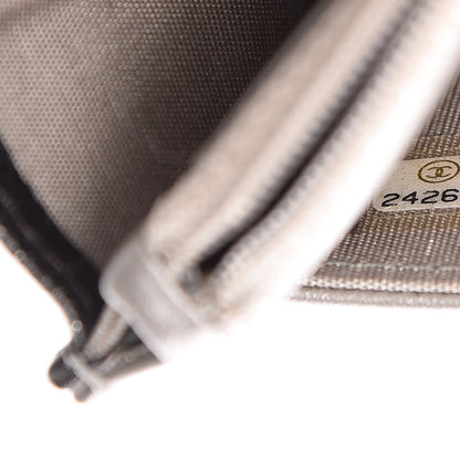 Chanel Cracked Metallic Calfskin Quilted Boy Wallet On Chain WOC Dark Silver 8 of 19