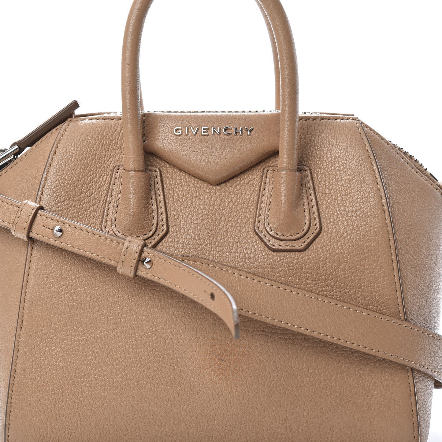 Sugar Goatskin Mini Antigona Medium Beige