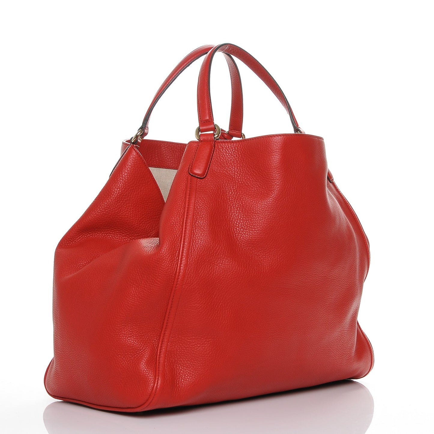 Pebbled Calfskin Large Soho Shoulder Bag Red