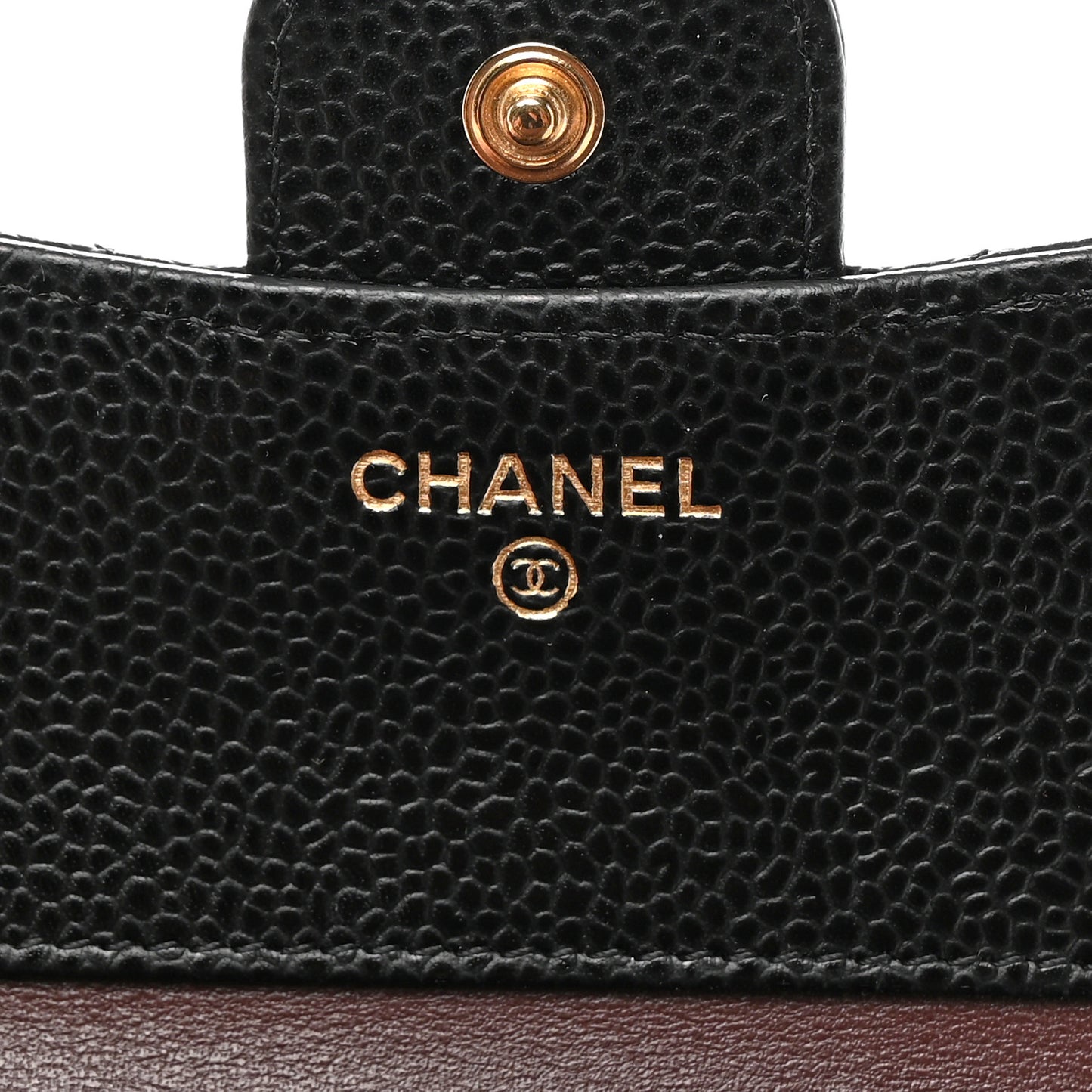 Caviar Quilted Compact Flap Wallet Black