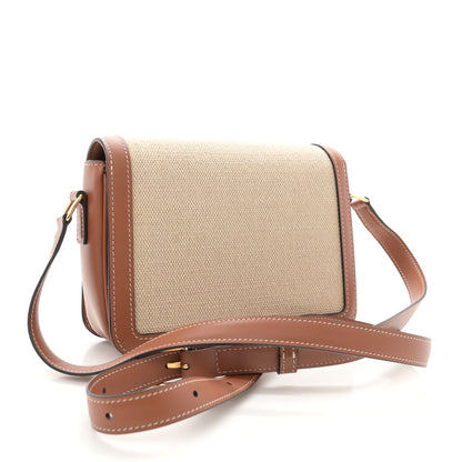 Celine Textile Calfskin Teen Triomphe Bag Natural Tan 3 of 11