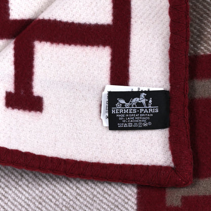 Hermes Wool Cashmere Avalon III Blanket Ecru Rouge H 3 of 3