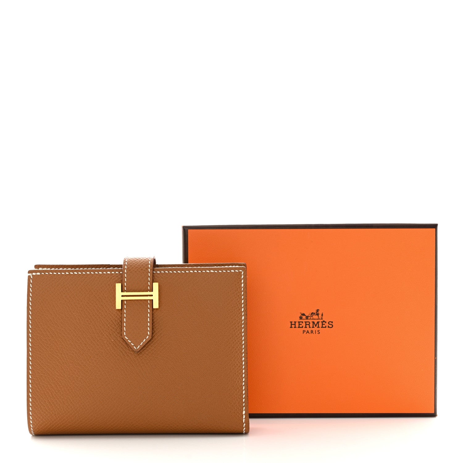 Hermes Epsom Bearn Compact Wallet Gold 9 of 9