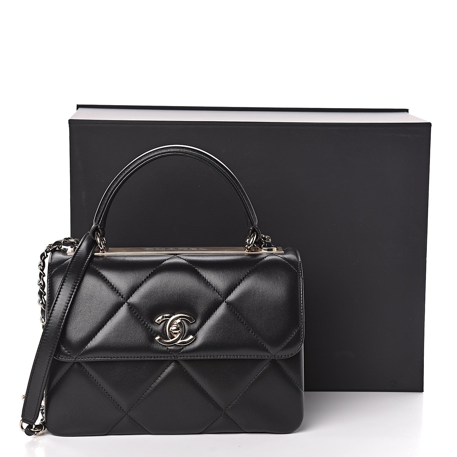 Chanel Lambskin Quilted Small Trendy CC Dual Handle Flap Bag Black 12 of 15