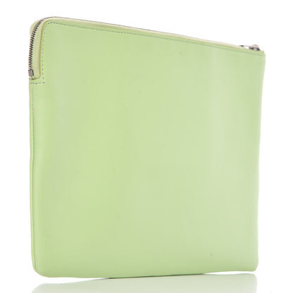 Celine Plastic Bag with Cloudy Lambskin Solo Zip Pouch Clutch Lime 9 of 17