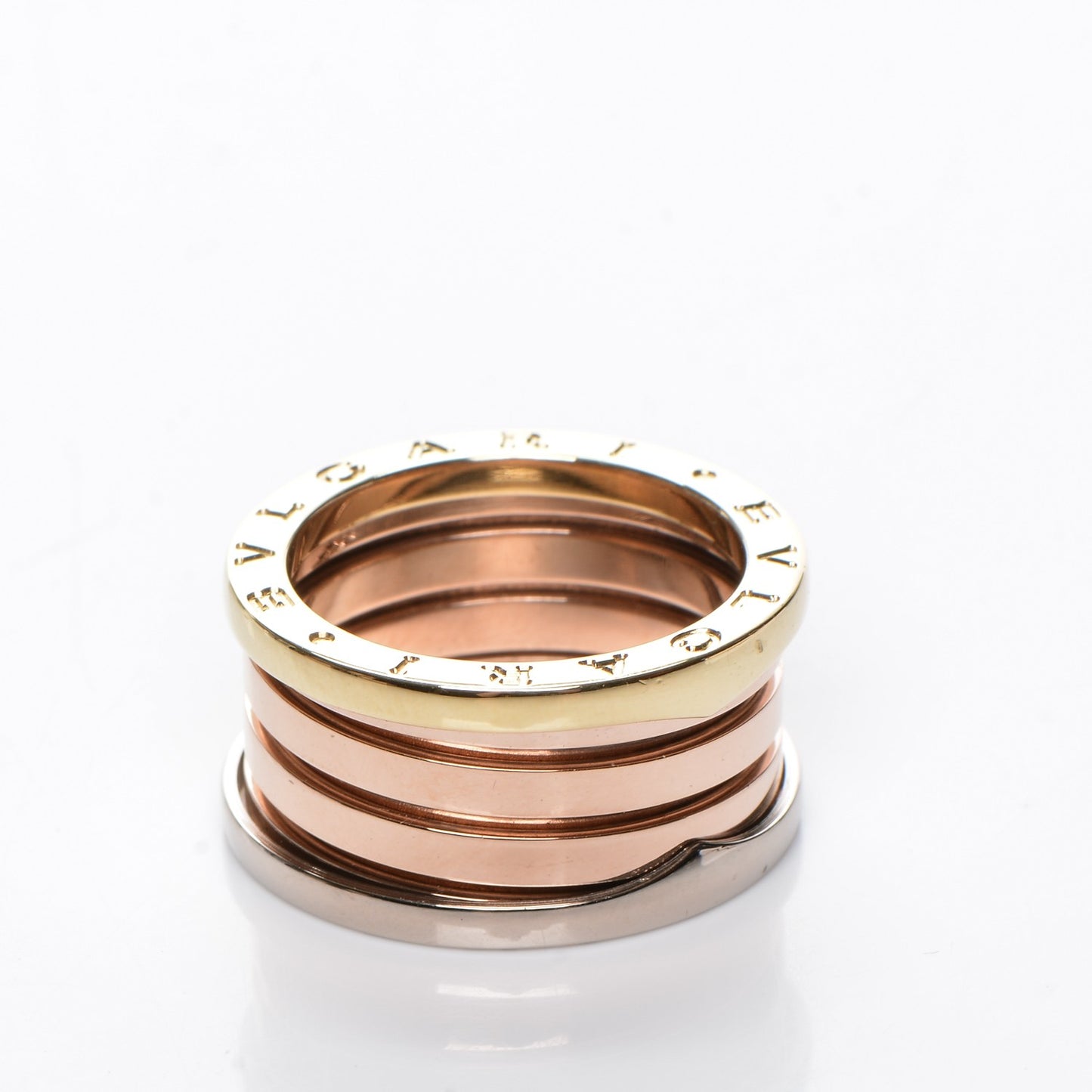 18K Rose White Yellow Gold B.Zero1 Four-Band Ring 55 7.25