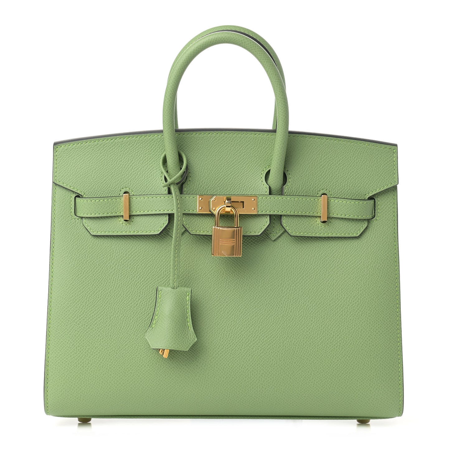 Epsom Birkin Sellier 25 Vert Criquet