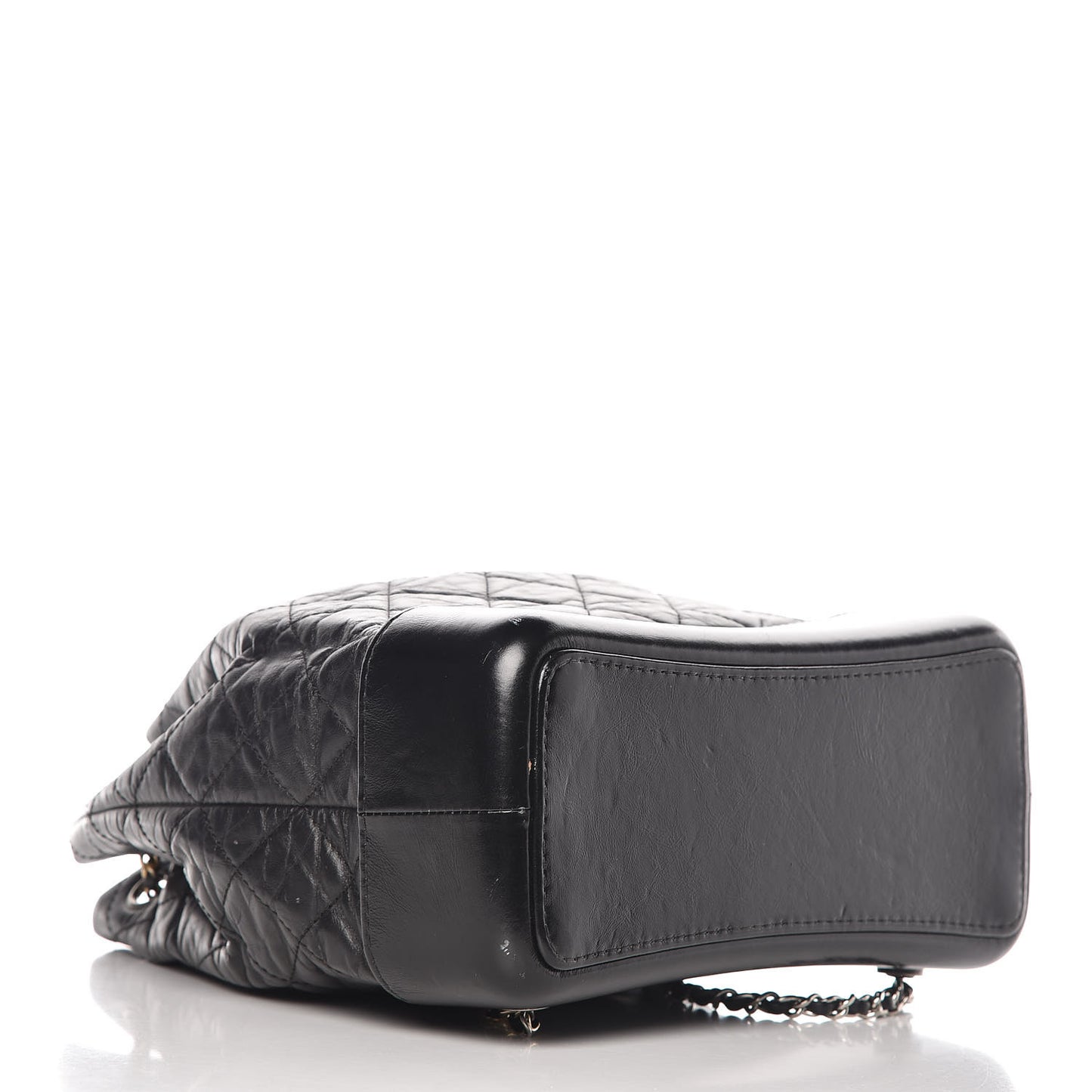 Aged Calfskin Quilted Gabrielle Backpack Black
