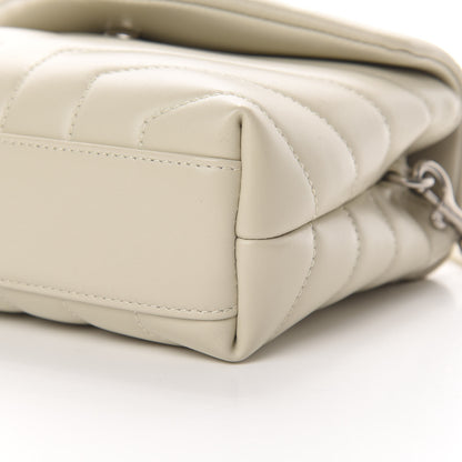 Saint Laurent Calfskin Y Quilted Monogram Toy Loulou Crossbody Bag Ivory 10 of 11