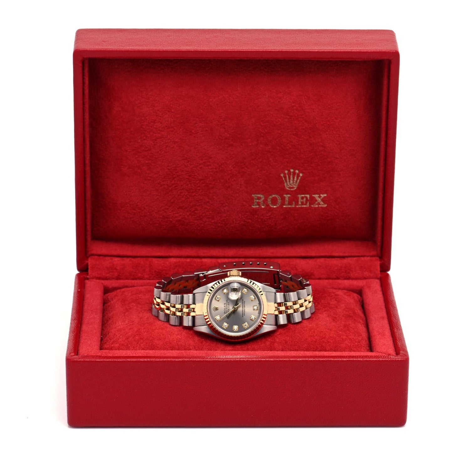 Stainless Steel 18K Yellow Gold Diamond 26mm Oyster Perpetual Datejust Watch Silver 79173
