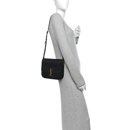 Saint Laurent Lambskin Quilted Monogram Medium Solferino Satchel Black 2 of 10