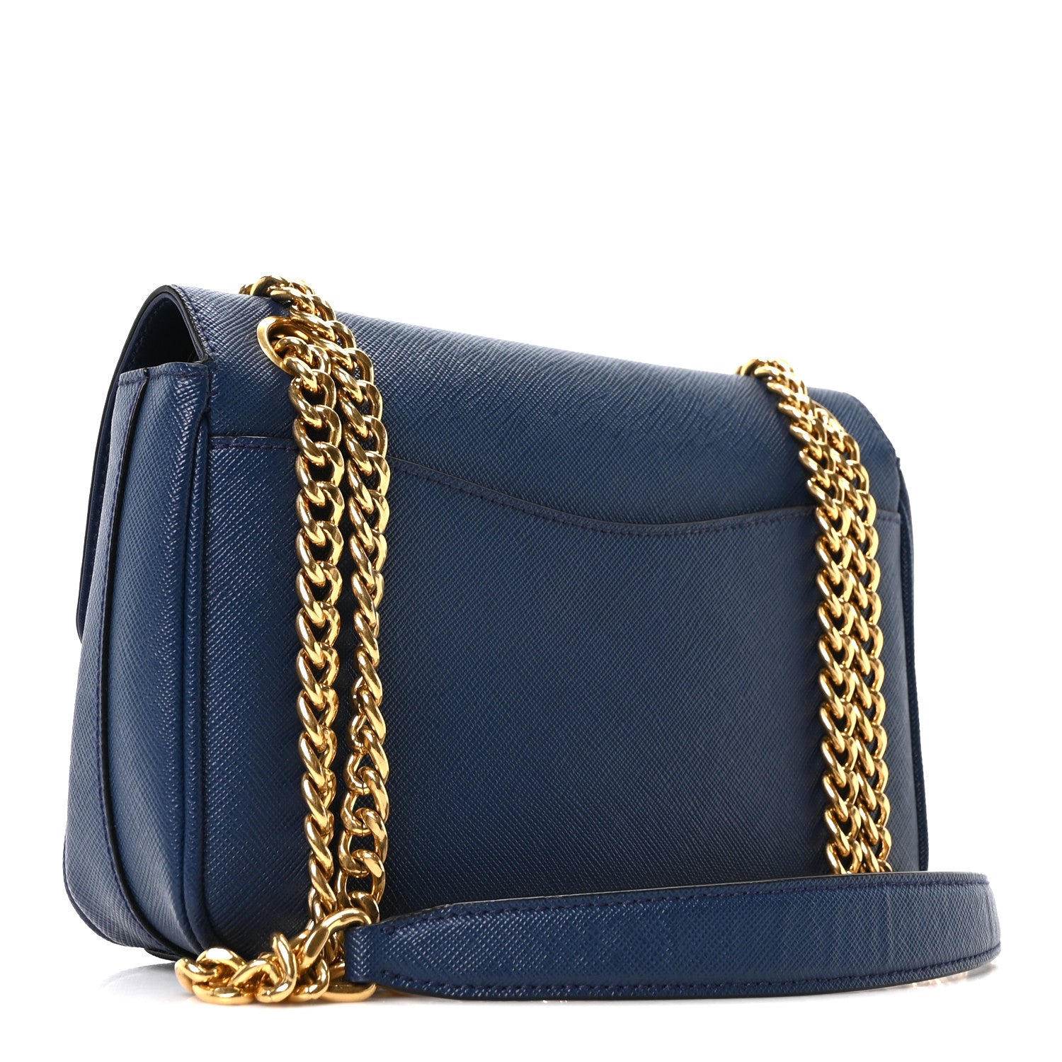 Prada Saffiano Flap Shoulder Bag Bluette 3 of 10