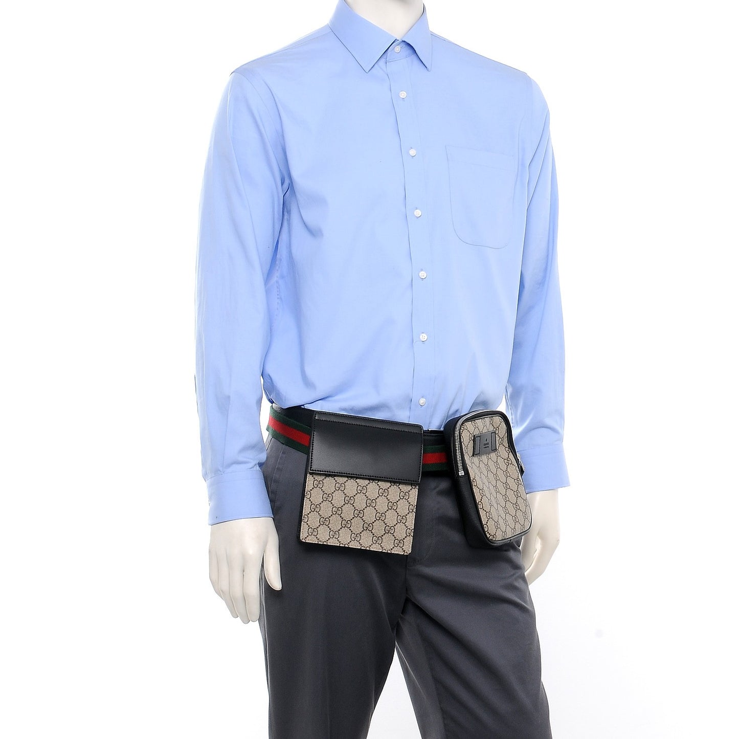 GG Supreme Monogram Web Belt Bag Black