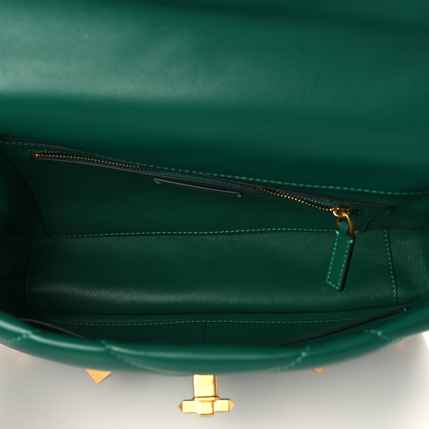 Valentino Garavani Nappa Large Roman Stud Shoulder Bag Jungle 5 of 8