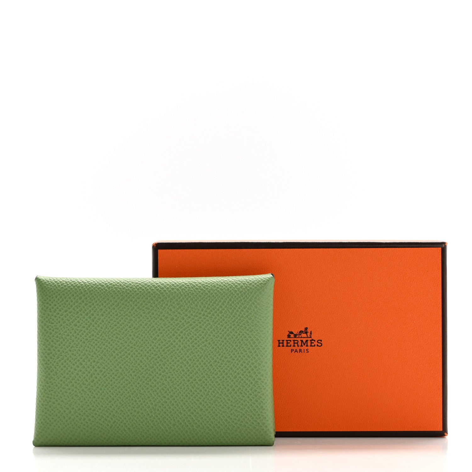 Hermes Epsom Calvi Duo Card Case Vert Criquet 8 of 8