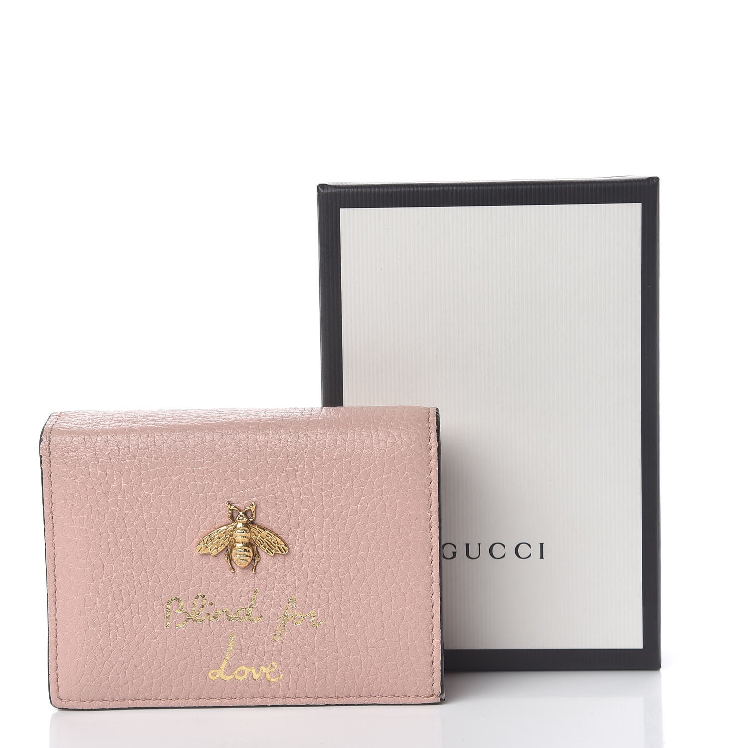 Gucci Cellarius Calfskin Blind for Love Animalier Card Case Perfect Pink 8 of 8