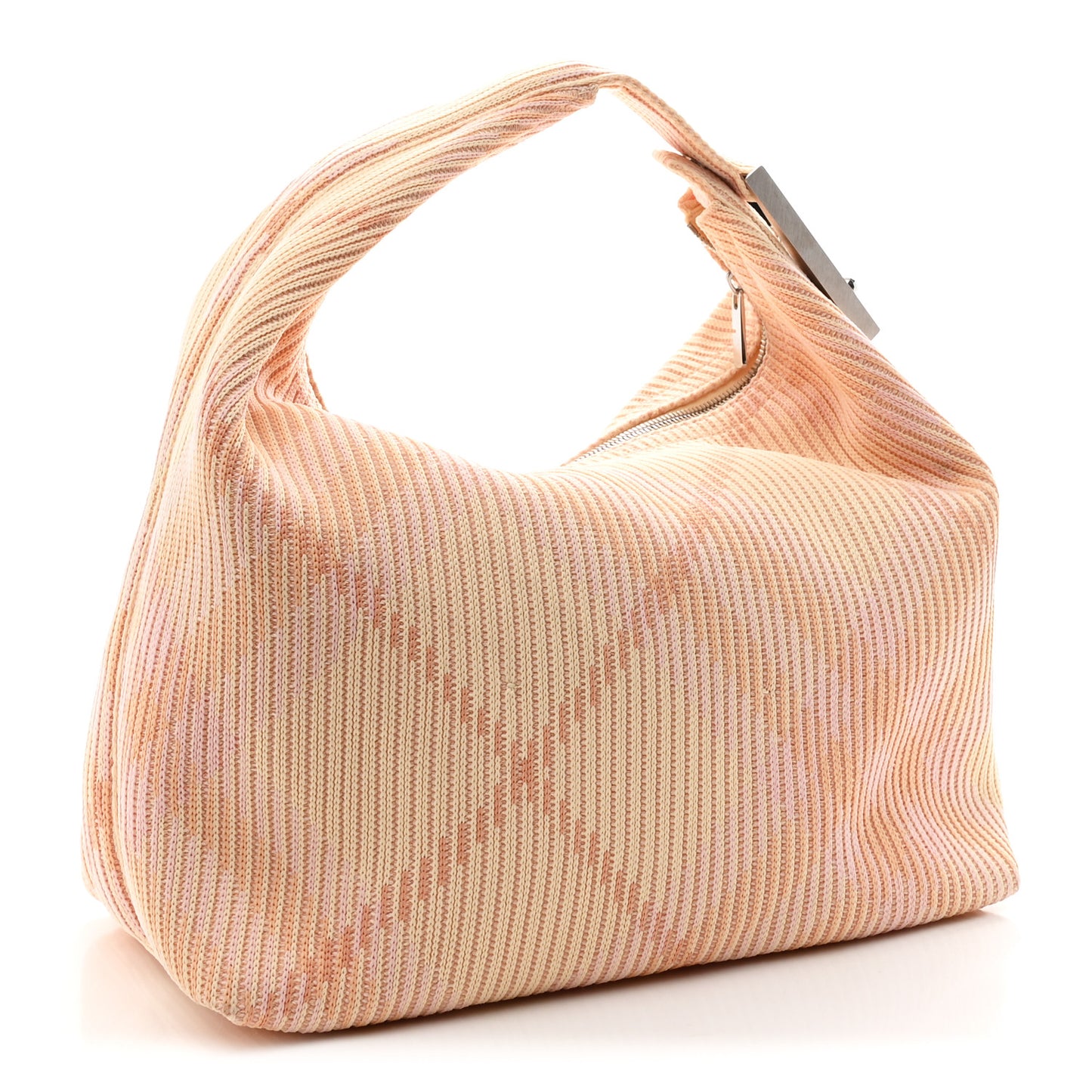 Canvas Knitted Check Medium Peg Duffle Bag Sherbert