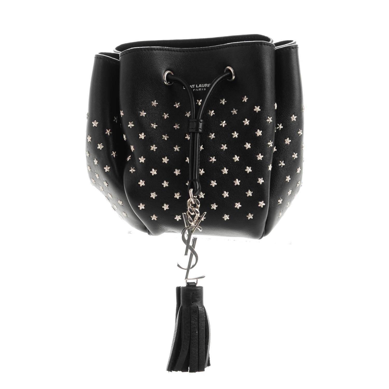Saint Laurent Calfskin Small Star Studded Emmanuelle Bucket Bag Black 1 of 7