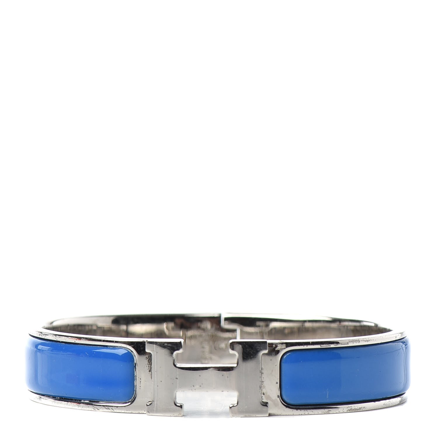 Hermes Narrow Enamel Clic Clac H Bracelet PM Blue Electrique 1 of 4