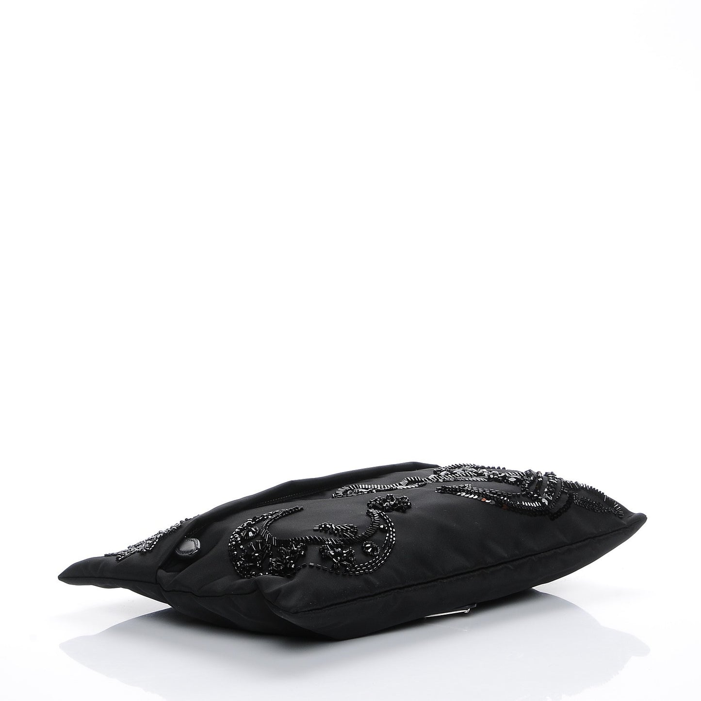 Fabric Sequin Beaded Clutch Black
