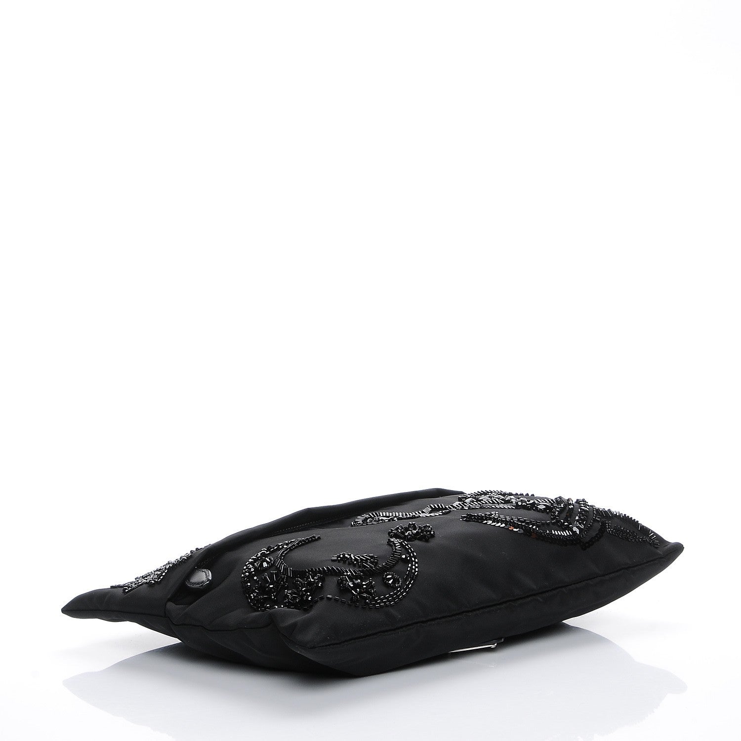 Prada Fabric Sequin Beaded Clutch Black 4 of 7