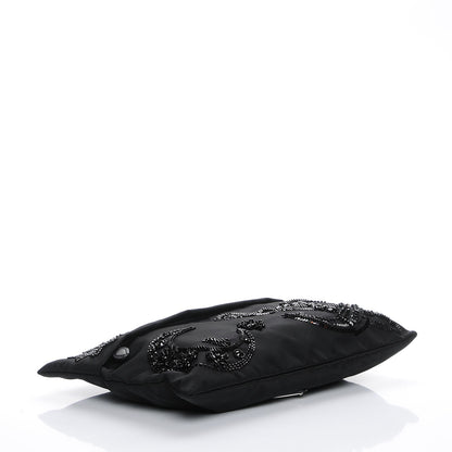 Prada Fabric Sequin Beaded Clutch Black 4 of 7