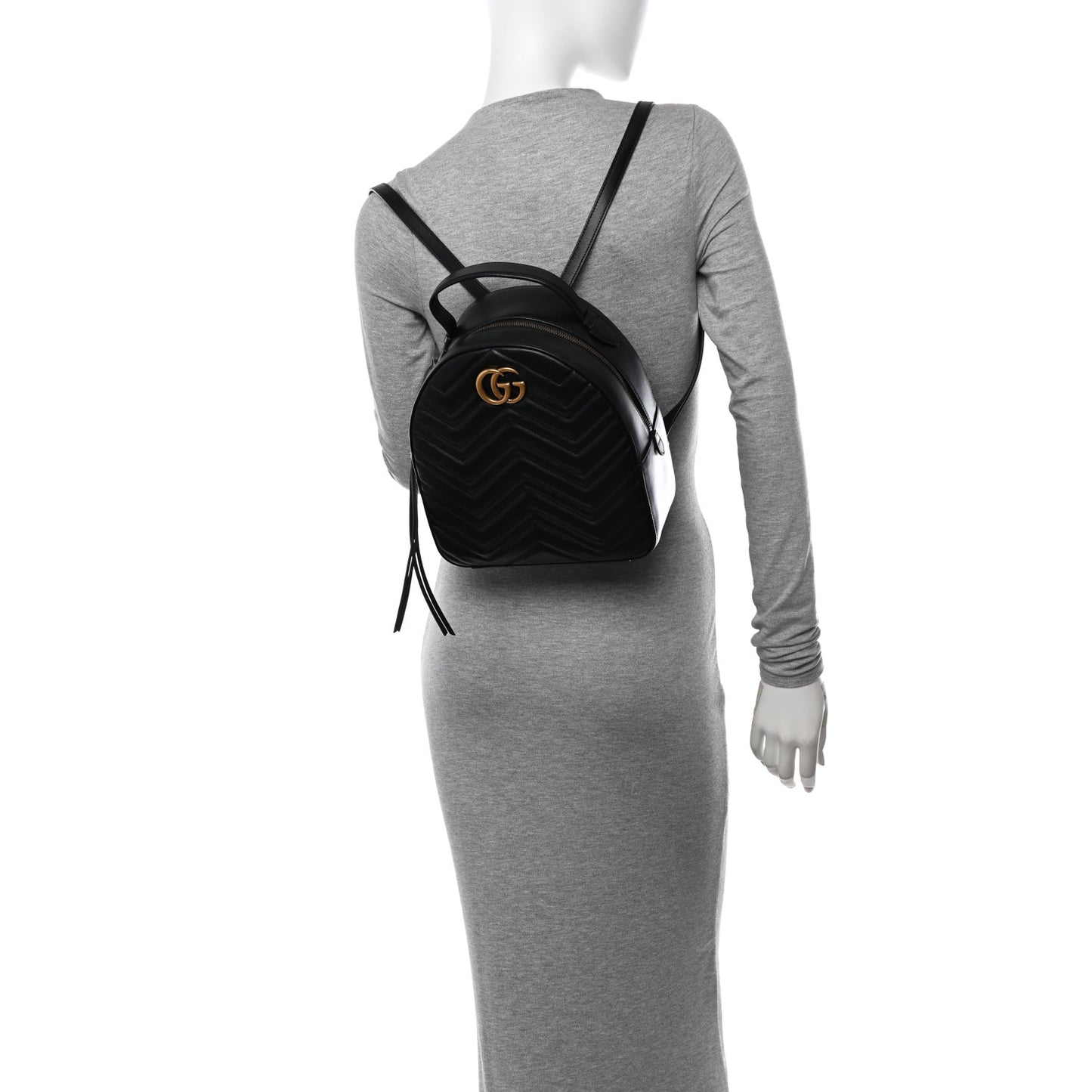 Calfskin Matelasse GG Marmont Dome Backpack Black