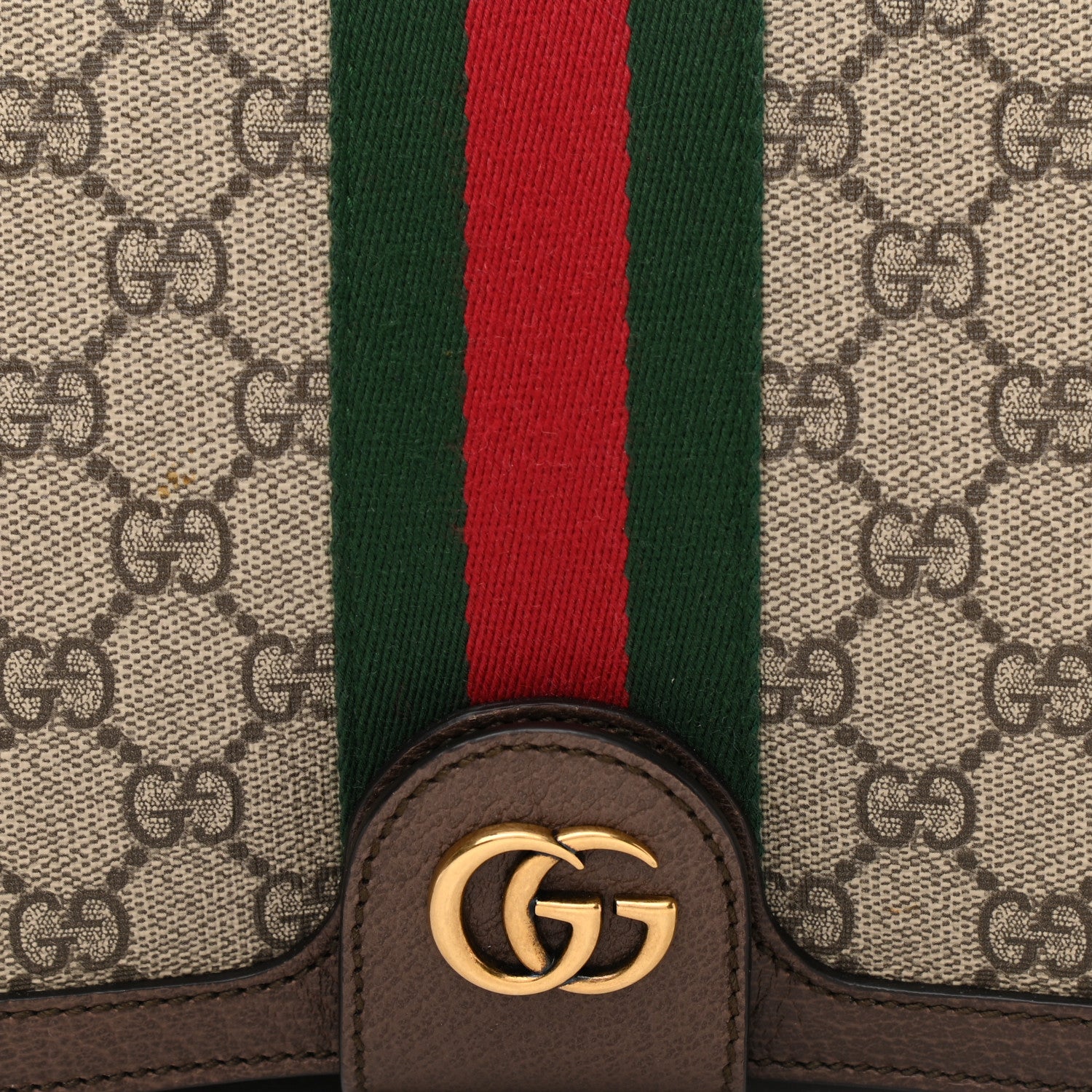 Gucci GG Supreme Monogram Web Ophidia Flap Messenger Bag Beige New Acero 8 of 10