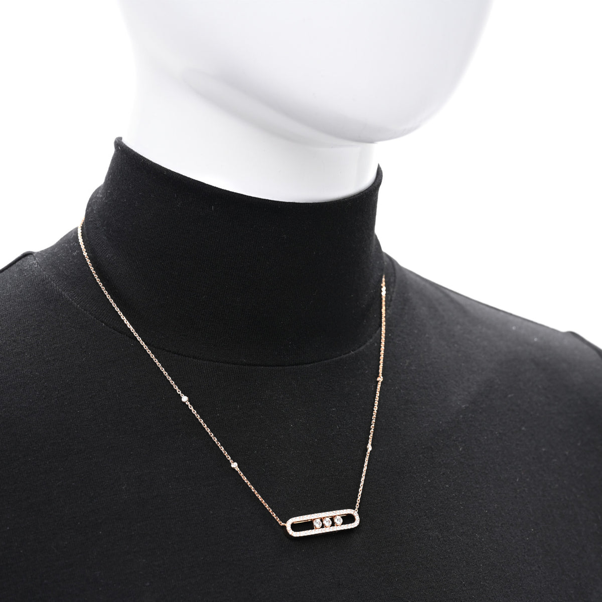 Messika 18K Rose Gold Diamond Move Pave Necklace 2 of 4