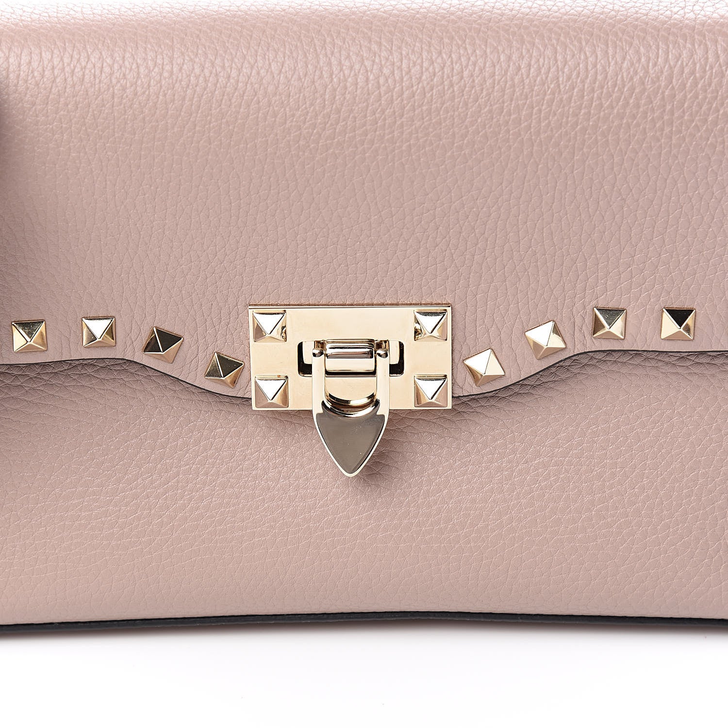 Valentino Garavani Pebbled Calfskin Medium Rockstud Flip Lock Crossbody Bag Poudre 9 of 9