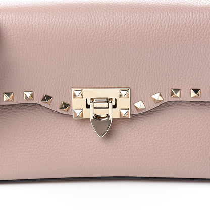 Valentino Garavani Pebbled Calfskin Medium Rockstud Flip Lock Crossbody Bag Poudre 9 of 9